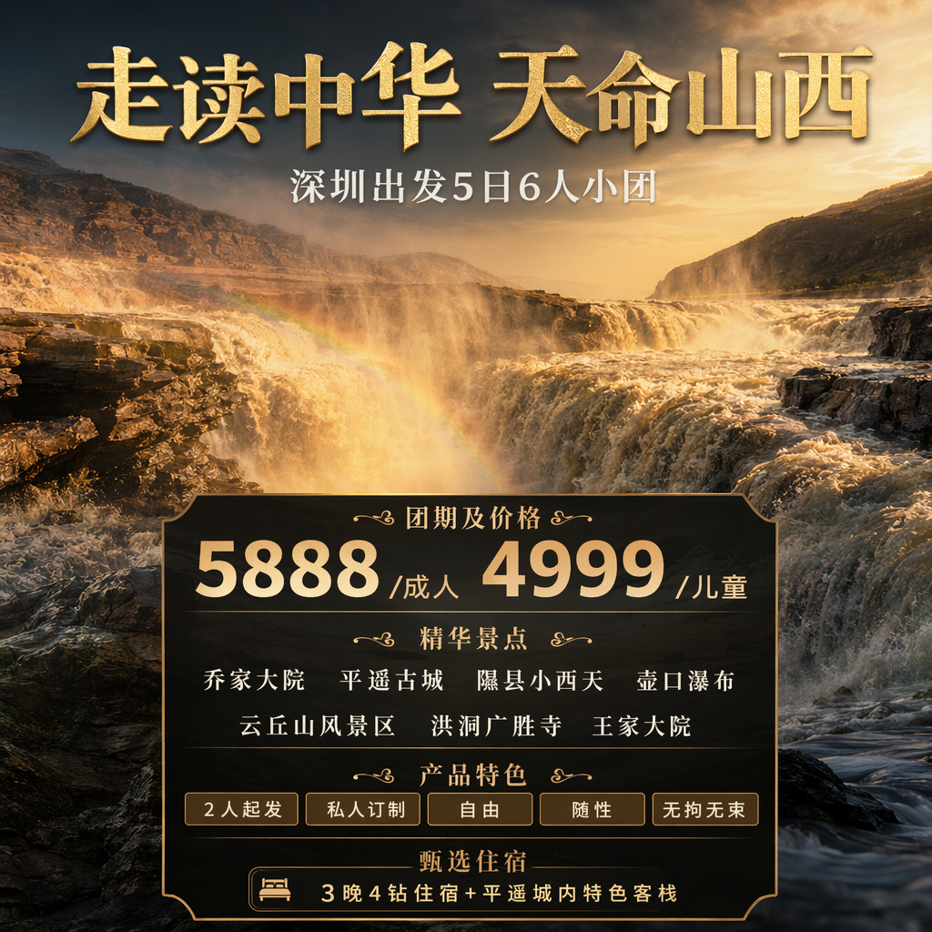 走读中华 天命山西5日游 | 深圳出发6人小团 | 两人起收